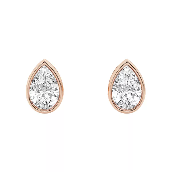 Pear Lab Diamond Bezel Stud Earrings (1/2 ct. tw.)