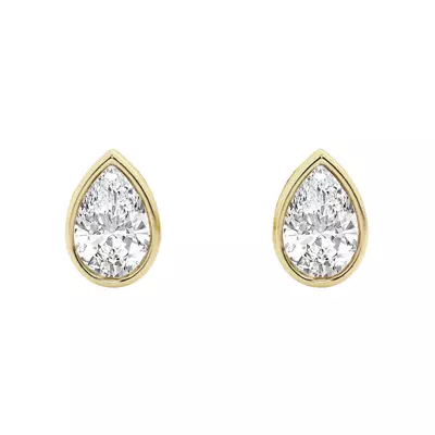 Pear Lab Diamond Bezel Stud Earrings (1/2 ct. tw.)