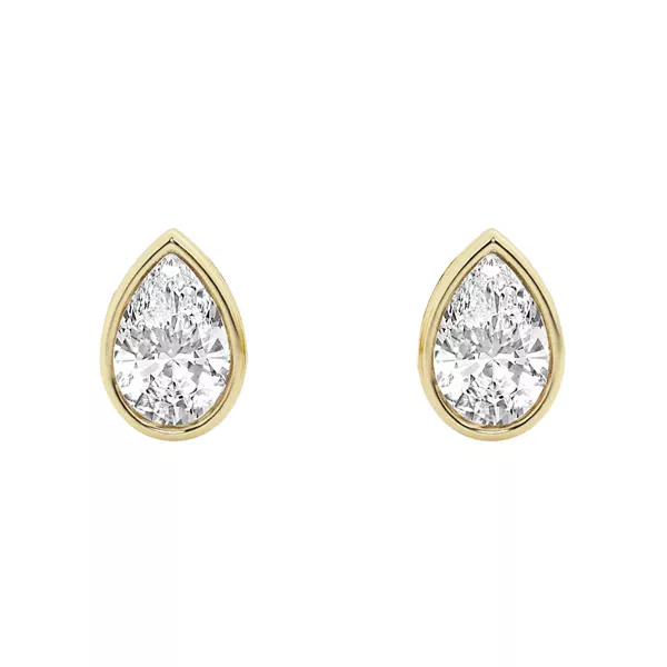 Pear Lab Diamond Bezel Stud Earrings (1/2 ct. tw.)