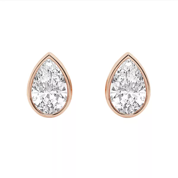 Pear Lab Diamond Bezel Stud Earrings (1 ct. tw.)