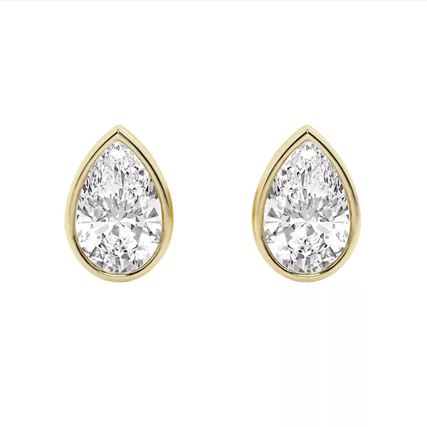Pear Lab Diamond Bezel Stud Earrings (1 ct. tw.)