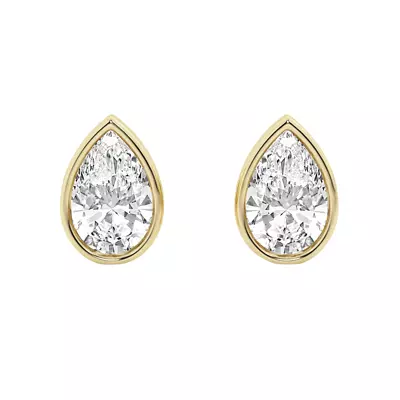 Pear Lab Diamond Bezel Stud Earrings (1 1/2 ct. tw.)