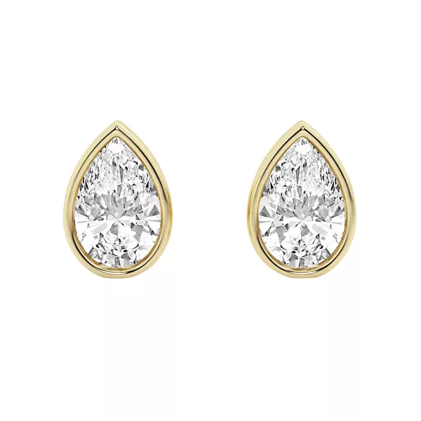 Pear Lab Diamond Bezel Stud Earrings (1 1/2 ct. tw.)