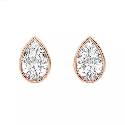Pear Lab Diamond Bezel Stud Earrings (2 ct. tw.)