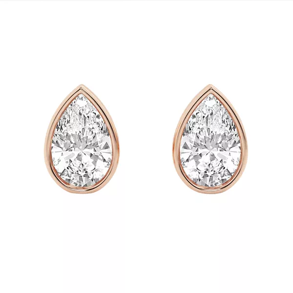 Pear Lab Diamond Bezel Stud Earrings (2 ct. tw.)