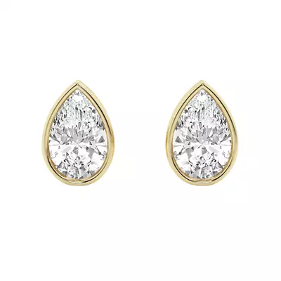 Pear Lab Diamond Bezel Stud Earrings (2 ct. tw.)
