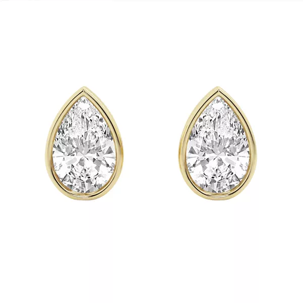 Pear Lab Diamond Bezel Stud Earrings (2 ct. tw.)