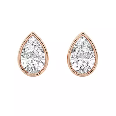 Pear Lab Diamond Bezel Stud Earrings (3 ct. tw.)