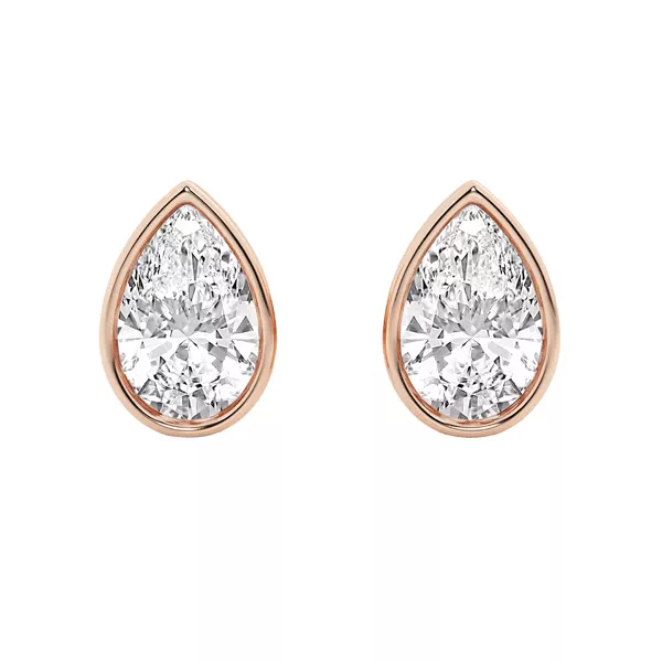 Pear Lab Diamond Bezel Stud Earrings (3 ct. tw.)