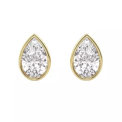 Pear Lab Diamond Bezel Stud Earrings (3 ct. tw.)