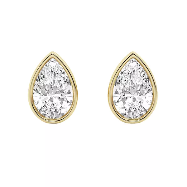 Pear Lab Diamond Bezel Stud Earrings (3 ct. tw.)