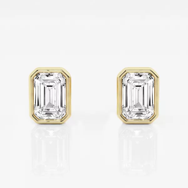 Emerald Lab Diamond Bezel Stud Earrings (1 ct. tw.)