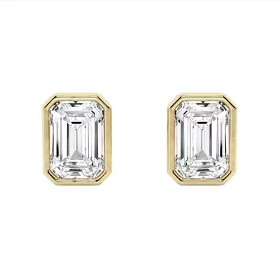 Emerald Lab Diamond Bezel Stud Earrings (3 ct. tw.)