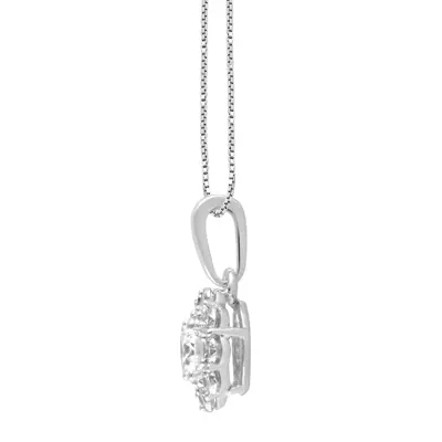 Lab Diamond Halo Necklace