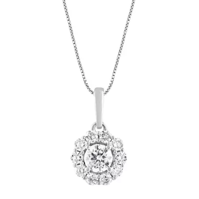 Lab Diamond Halo Necklace