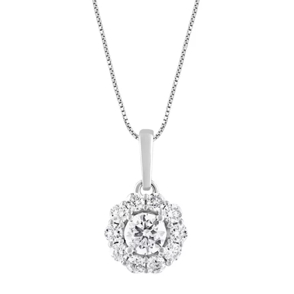 Lab Diamond Halo Necklace