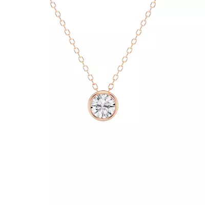 Modern Bezel Round Lab Diamond Necklace (1/2 ct. tw.)