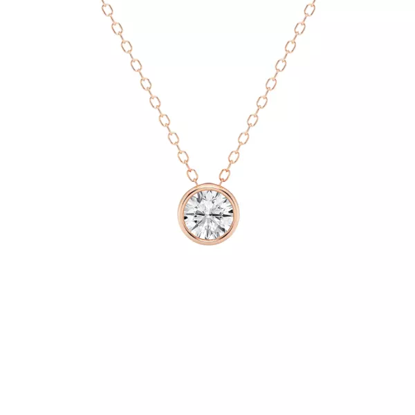 Modern Bezel Round Lab Diamond Necklace (1/2 ct. tw.)