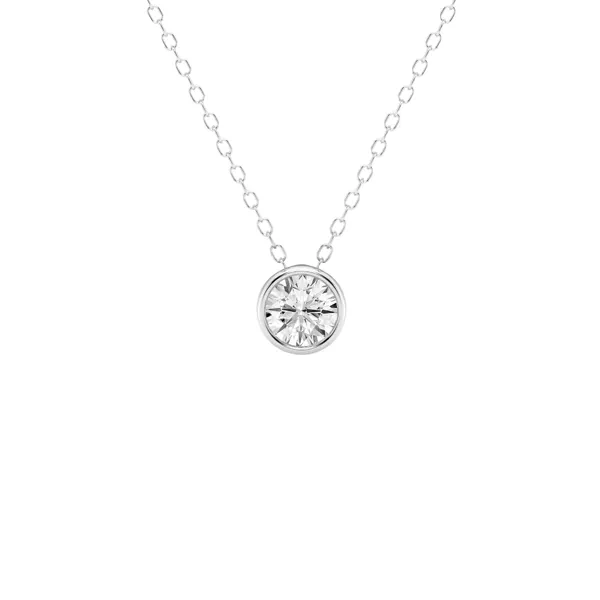 Modern Bezel Round Lab Diamond Necklace (1/2 ct. tw.)