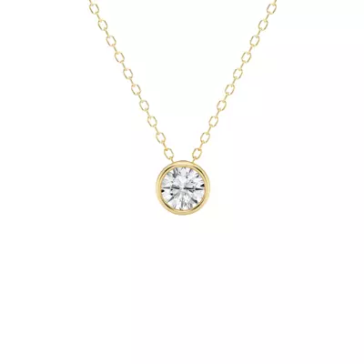 Modern Bezel Round Lab Diamond Necklace (1/2 ct. tw.)
