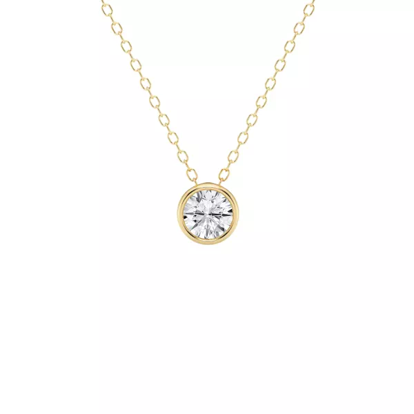 Modern Bezel Round Lab Diamond Necklace (1/2 ct. tw.)