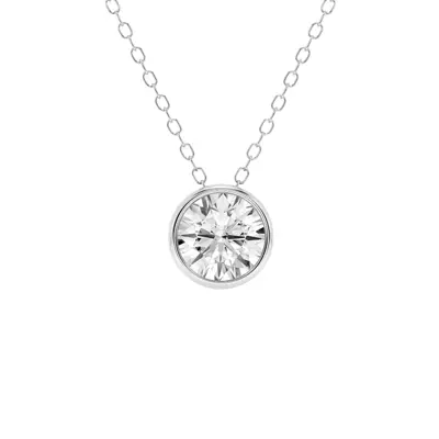 Modern Bezel Round Lab Diamond Necklace (1 ct. tw.)