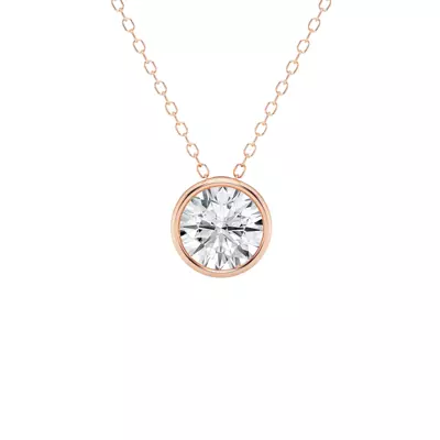 Modern Bezel Round Lab Diamond Necklace (1 1/2 ct. tw.)