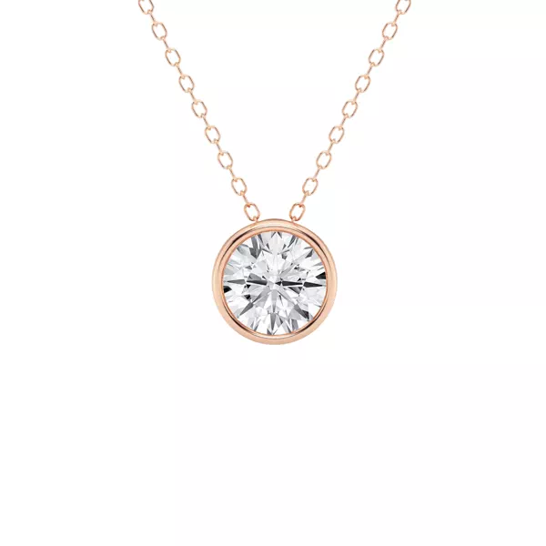 Modern Bezel Round Lab Diamond Necklace (1 1/2 ct. tw.)