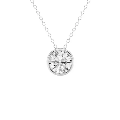 Modern Bezel Round Lab Diamond Necklace (1 1/2 ct. tw.)