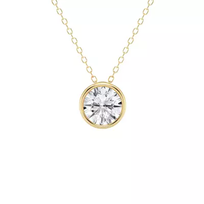 Modern Bezel Round Lab Diamond Necklace (1 1/2 ct. tw.)