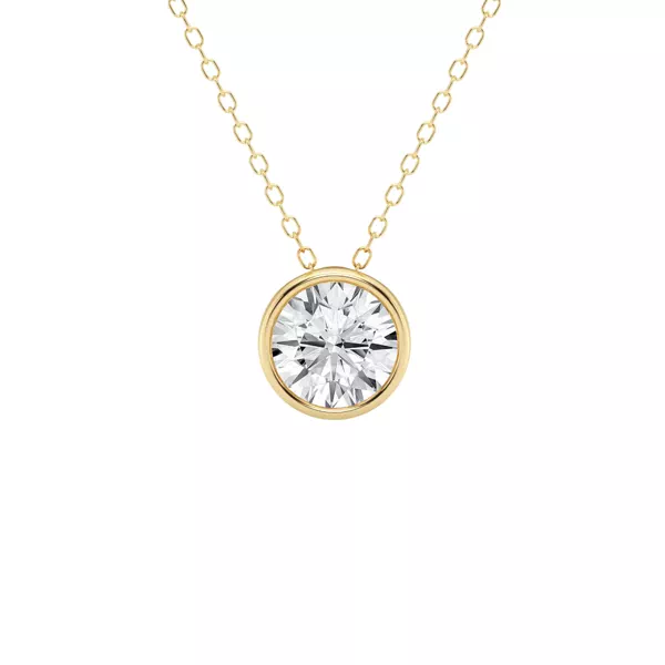 Modern Bezel Round Lab Diamond Necklace (1 1/2 ct. tw.)