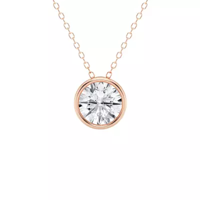 Modern Bezel Round Lab Diamond Necklace (2 ct. tw.)