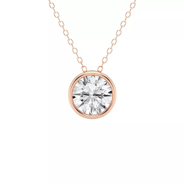 Modern Bezel Round Lab Diamond Necklace (2 ct. tw.)