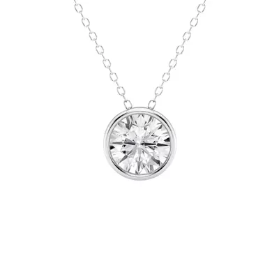 Modern Bezel Round Lab Diamond Necklace (2 ct. tw.)