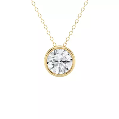 Modern Bezel Round Lab Diamond Necklace (2 ct. tw.)