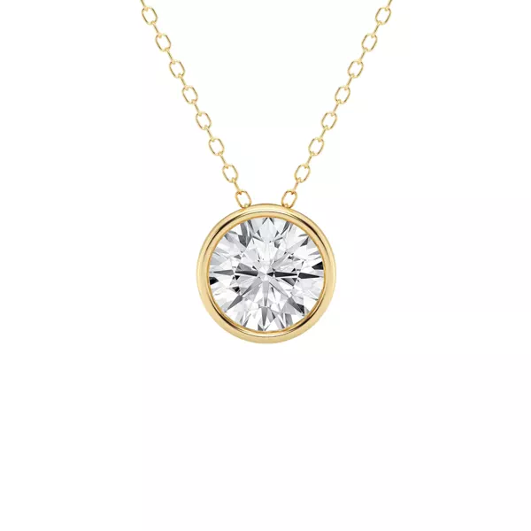 Modern Bezel Round Lab Diamond Necklace (2 ct. tw.)