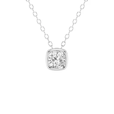 Modern Bezel Cushion Lab Diamond Necklace (1/2 ct. tw.)