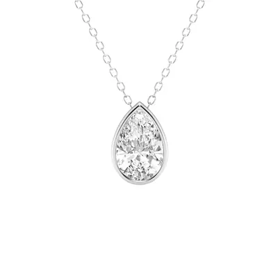 Modern Bezel Pear Lab Diamond Necklace (1 1/2 ct. tw.)