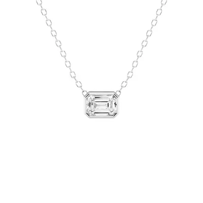 Modern Bezel Emerald Lab Diamond Necklace (1/2 ct. tw.)