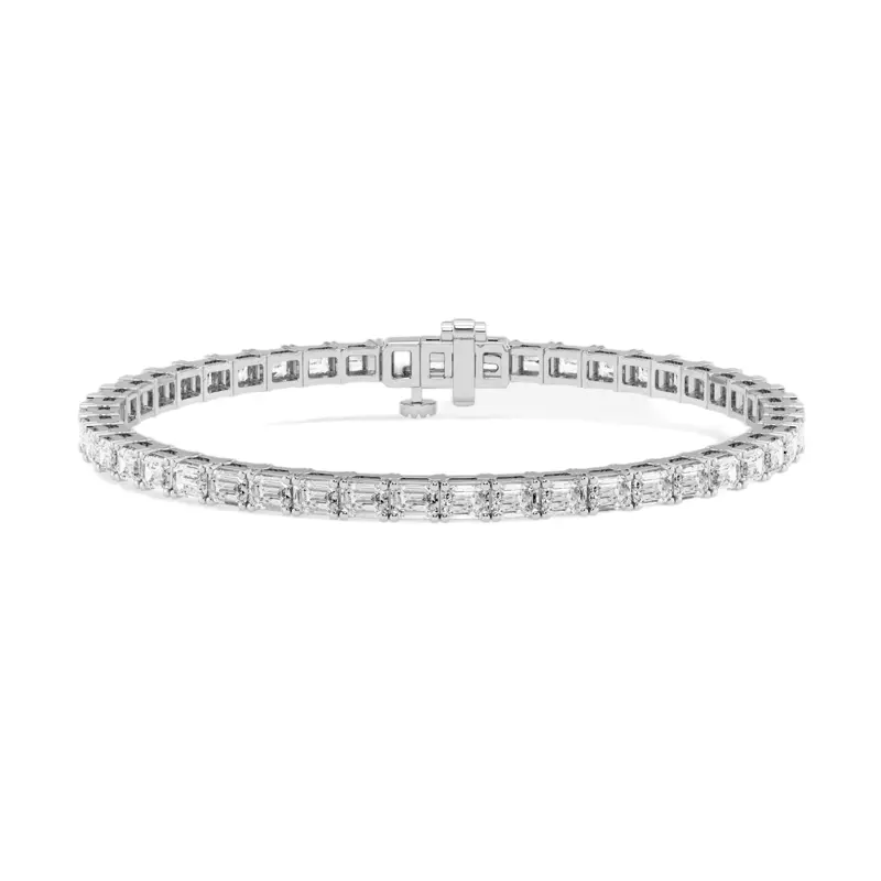 14K White Gold Emerald Lab Diamond East-West Tennis Bracelet (7 ct. tw.)