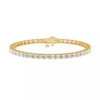 Emerald Lab Diamond East-West Tennis Bracelet (7 ct. tw.)