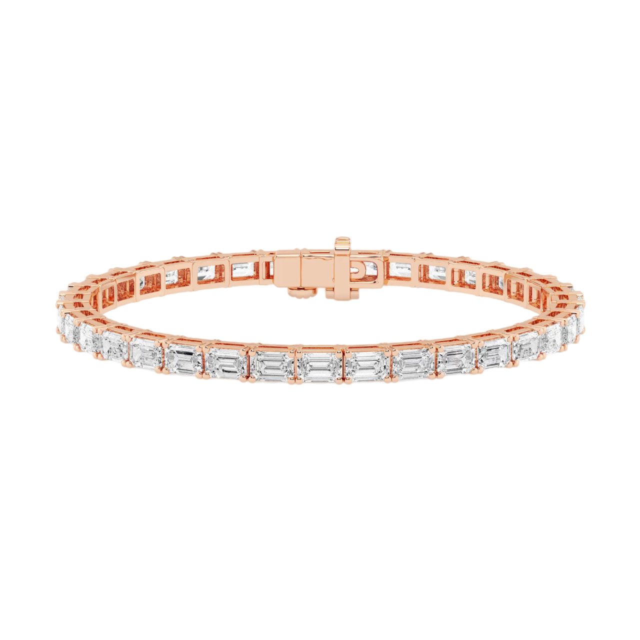 Emerald Lab Diamond East-West Tennis Bracelet (9 ct. tw.)-14K Rose Gold