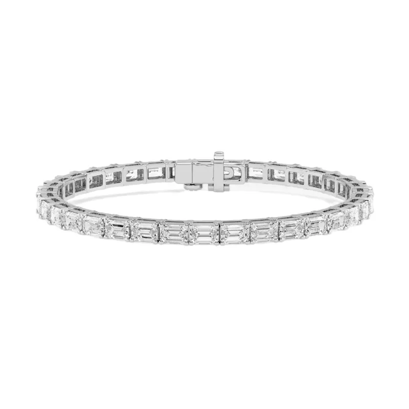 Platinum Emerald Lab Diamond East-West Tennis Bracelet (9 ct. tw.)
