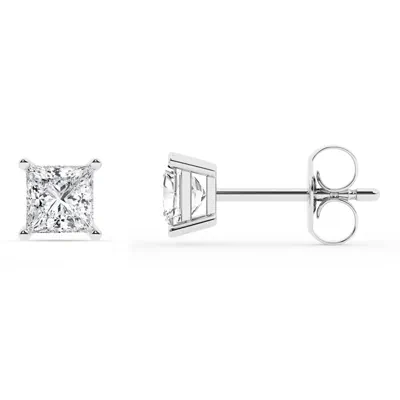 Princess Lab Diamond Silver Stud Earrings (1 ct. tw.)