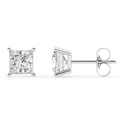Princess Lab Diamond Silver Stud Earrings (2 ct. tw.)