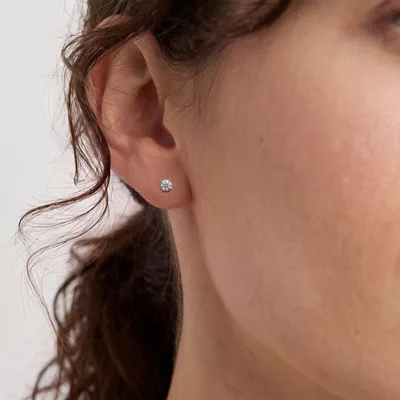 Lab Diamond Silver Stud Earrings (.25 ct. tw.)