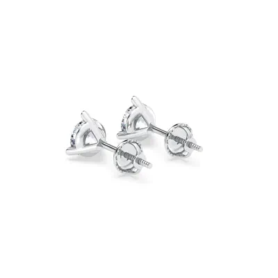Three-Prong Martini Lab Diamond Silver Studs (1 ct. tw.)