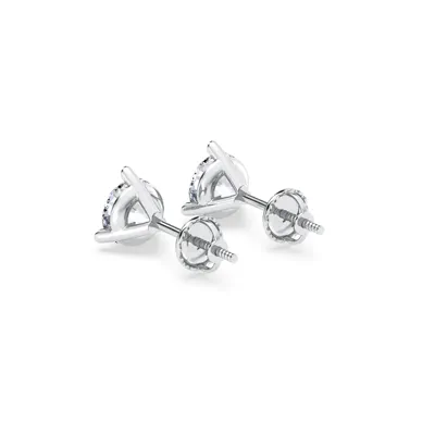 Three-Prong Martini Lab Diamond Silver Studs (1.50 ct. tw.)
