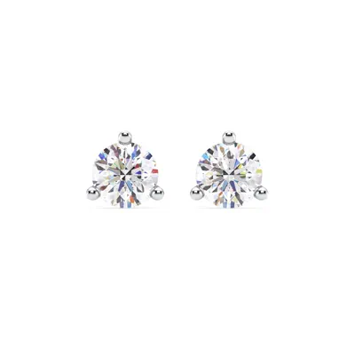 Three-Prong Martini Lab Diamond Silver Studs (2 ct. tw.)