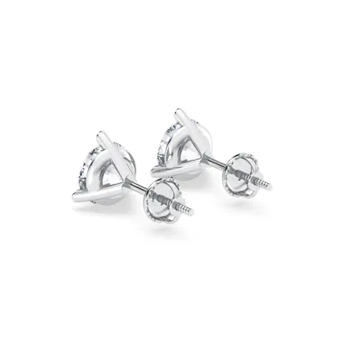 Three-Prong Martini Lab Diamond Silver Studs (2 ct. tw.)